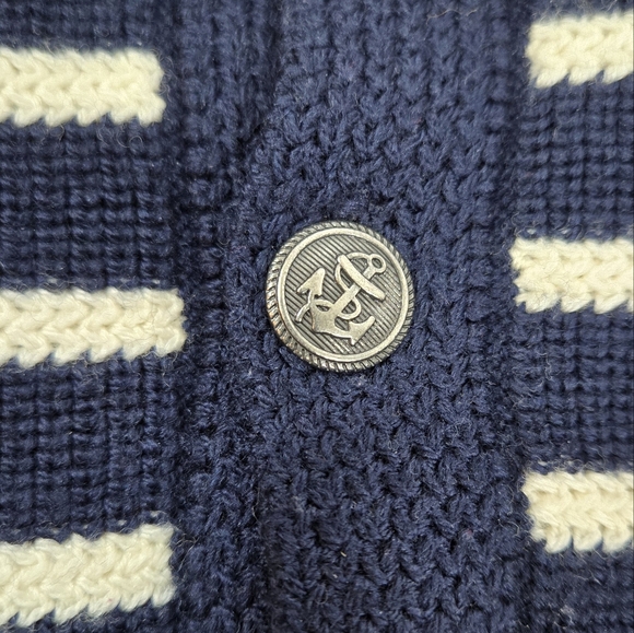 Polo Ralph Lauren Nautical Blue & White Stripe Merino Wool Sweater - Picture 8 of 14